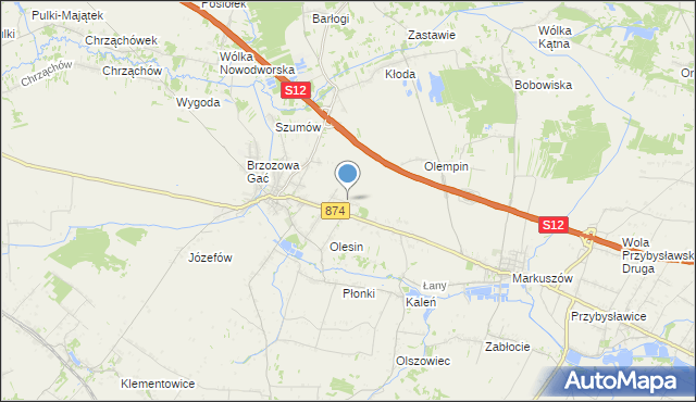 mapa Kolonia Płonki, Kolonia Płonki na mapie Targeo